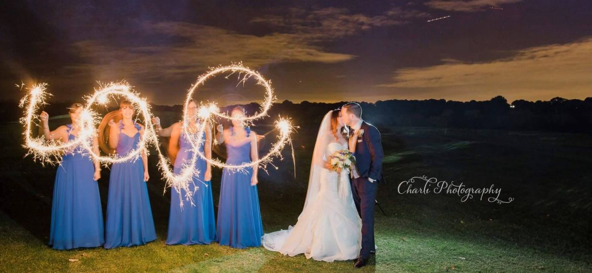 Love wedding sparklers at Crondon Park