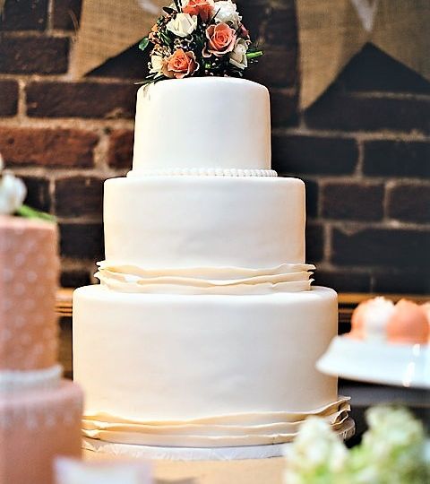 wedding cake at industrial chic wedding
