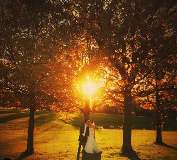 Sunset Wedding Photo at Crondon Park