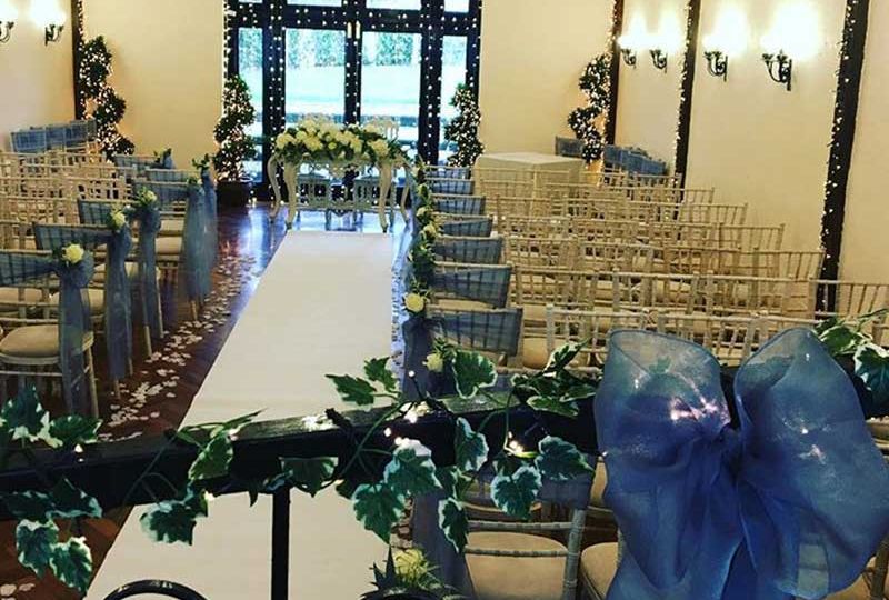 Blue motif wedding hall