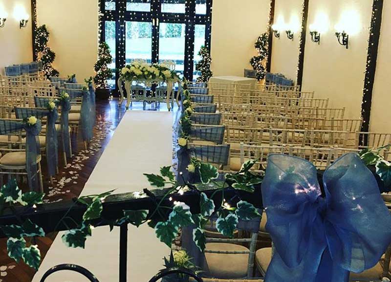 Blue motif wedding hall