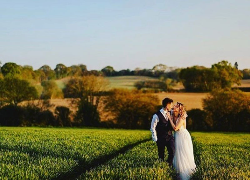 Wedding couple outdoor shot
