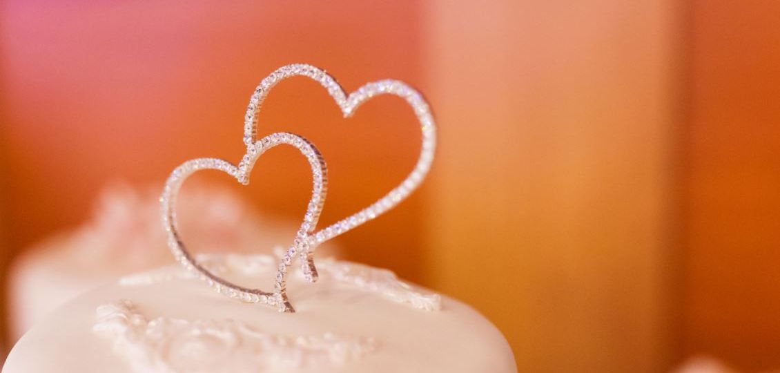 Heart shaped diamond encrusted ornament close up