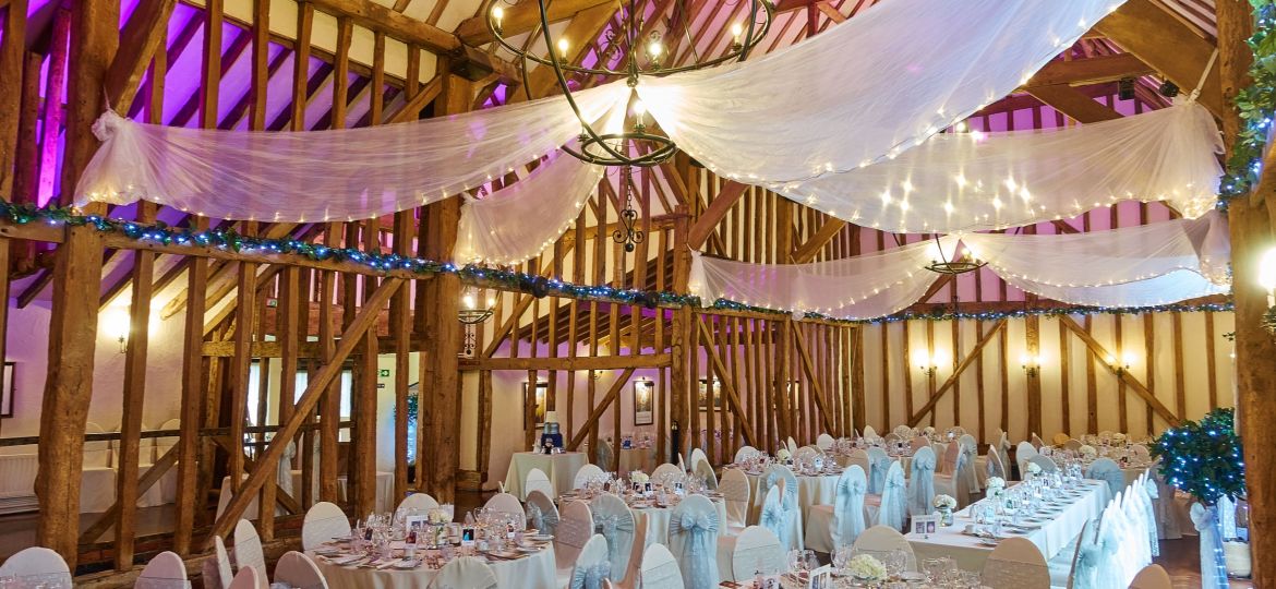 Wedding hall with neutral colours Crondon Park