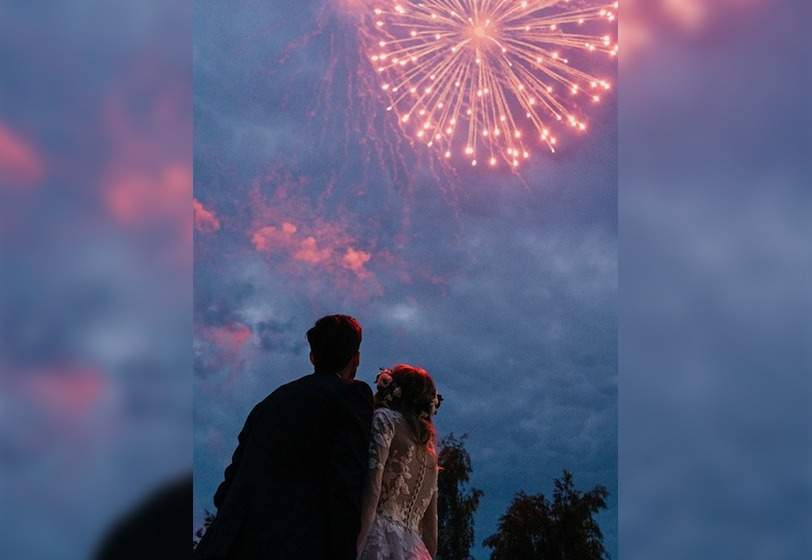 fireworks at crondon park wedding venues in essex